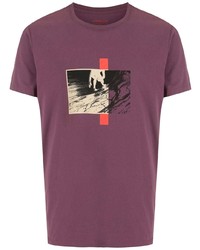 lila bedrucktes T-Shirt mit einem Rundhalsausschnitt von OSKLEN