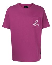 lila bedrucktes T-Shirt mit einem Rundhalsausschnitt von SPORT b. by agnès b.