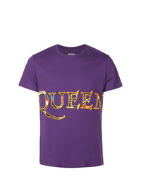 lila bedrucktes T-Shirt mit einem Rundhalsausschnitt von Vilebrequin