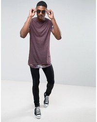 lila bedrucktes T-shirt von Asos