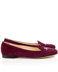 lila bestickte Slipper