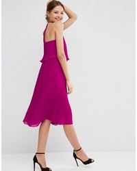 lila Midikleid mit Falten von Asos