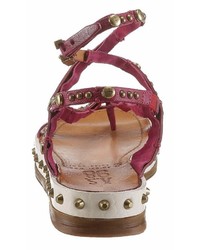 lila flache Sandalen aus Leder von A.S.98