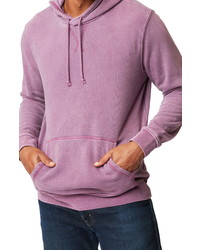 lila Fleece-Pullover mit einem Kapuze