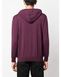 lila Fleece-Pullover mit einem Kapuze von Moschino