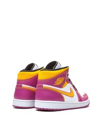 lila hohe Sneakers aus Leder von Jordan