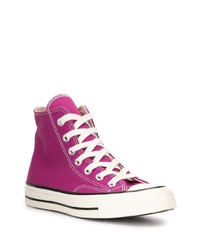 lila hohe Sneakers aus Segeltuch von Converse