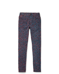 lila Jeans mit Leopardenmuster von Gucci