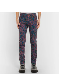 lila Jeans mit Leopardenmuster von Gucci