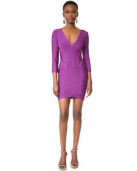 lila Kleid von Herve Leger