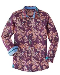 lila Langarmhemd mit Blumenmuster von Joe Browns