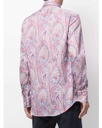 lila Langarmhemd mit Paisley-Muster von Etro