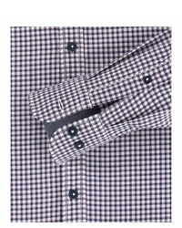 lila Langarmhemd mit Vichy-Muster von Casamoda