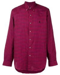 lila Langarmhemd mit Vichy-Muster von Polo Ralph Lauren