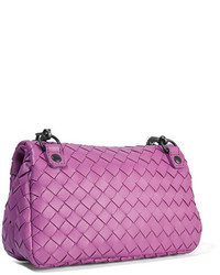 lila Leder Clutch von Bottega Veneta