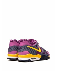 lila Leder niedrige Sneakers von Nike