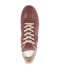 lila Leder niedrige Sneakers von Maison Margiela