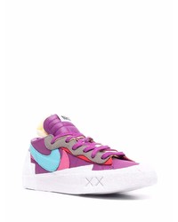 lila Leder niedrige Sneakers von Nike