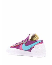 lila Leder niedrige Sneakers von Nike