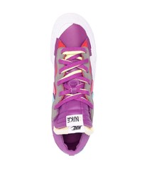 lila Leder niedrige Sneakers von Nike