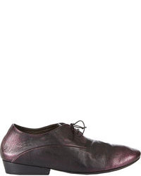 lila Leder Oxford Schuhe