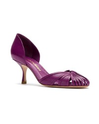 lila Leder Pumps von Sarah Chofakian