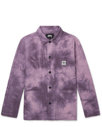 lila Mit Batikmuster Shirtjacke