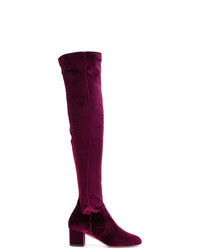 lila Overknee Stiefel