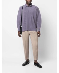 lila Polo Pullover von Homme Plissé Issey Miyake