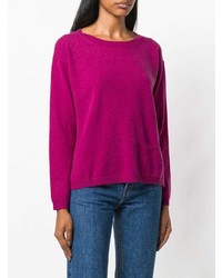 lila Pullover mit einem Rundhalsausschnitt von Aspesi