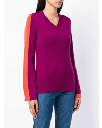 lila Pullover mit einem V-Ausschnitt von Barrie