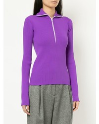 lila Pullover mit einem V-Ausschnitt von Tibi