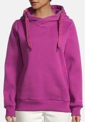 lila Pullover mit einer Kapuze von salzhaut