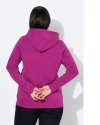lila Pullover mit einer Kapuze von Ulla Popken