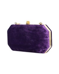 lila Samt Clutch von Tyler Ellis