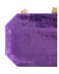 lila Samt Clutch von Tyler Ellis