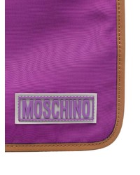 lila Segeltuch Clutch Handtasche von Moschino