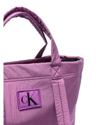 lila Shopper Tasche aus Leder von Calvin Klein Jeans