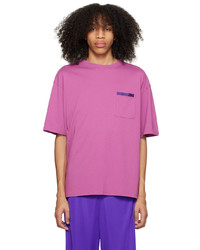 lila Strick T-Shirt mit einem Rundhalsausschnitt von BLUEMARBLE