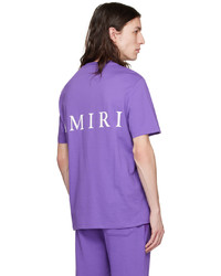 lila Strick T-Shirt mit einem Rundhalsausschnitt von Amiri
