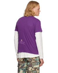lila Strick T-Shirt mit einem Rundhalsausschnitt von ERL