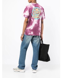 lila Mit Batikmuster T-Shirt mit einem Rundhalsausschnitt von Clot