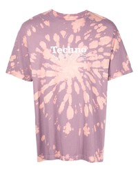 lila Mit Batikmuster T-Shirt mit einem Rundhalsausschnitt von Pleasures