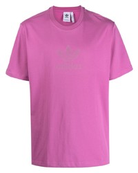 lila T-Shirt mit einem Rundhalsausschnitt von adidas