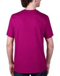 lila T-Shirt mit einem Rundhalsausschnitt von Anvil