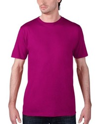 lila T-Shirt mit einem Rundhalsausschnitt von Anvil