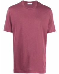 lila T-Shirt mit einem Rundhalsausschnitt von Boglioli