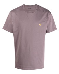 lila T-Shirt mit einem Rundhalsausschnitt von Carhartt WIP