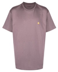 lila T-Shirt mit einem Rundhalsausschnitt von Carhartt WIP