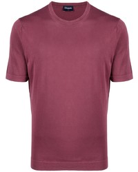 lila T-Shirt mit einem Rundhalsausschnitt von Drumohr